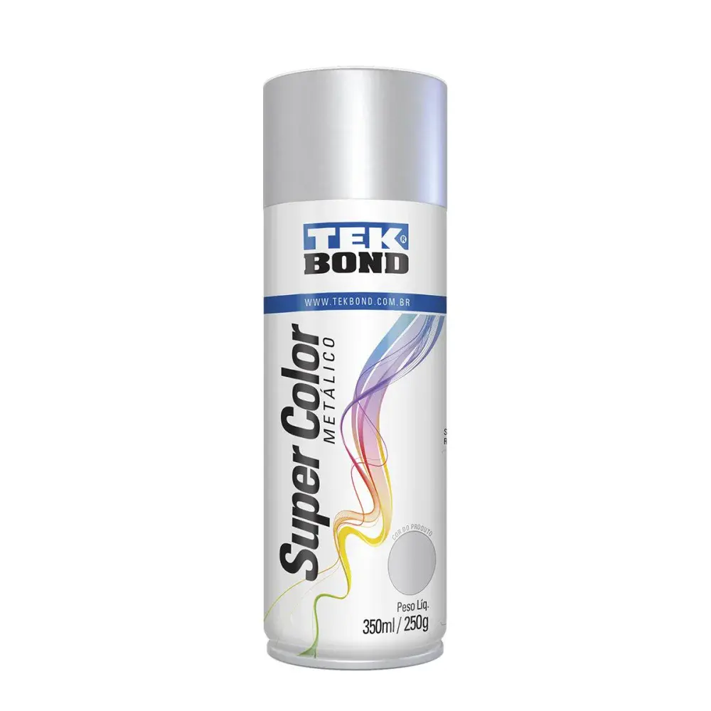 Tinta spray metálico Tekbond prata 350ML — fotografia de referência