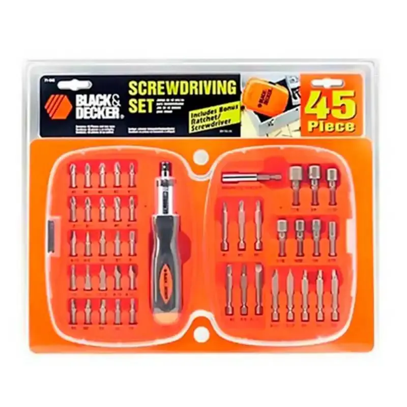 Kit de bits. chave e estojo jogo com 45 peças 71-945-LA black & decker — fotografia 3