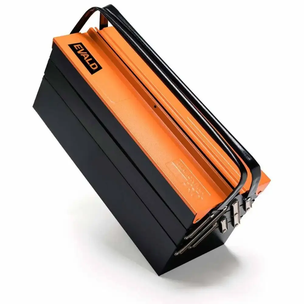 Caixa de ferramentas sanfonada 5 gavetas 50 CM reforçada laranja e preto evald by Tramontina — fotografia 3
