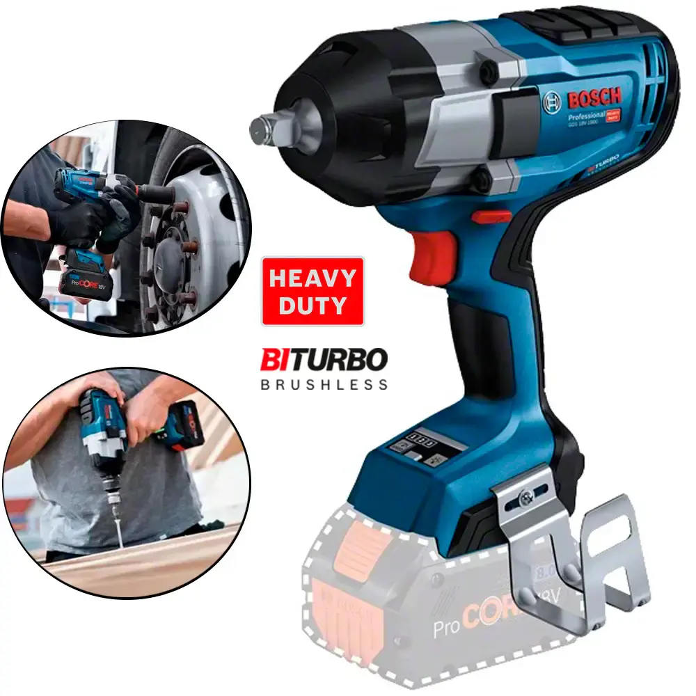 Chave de impacto à bateria 18V 1/2 POL brushless 1000NM 2 baterias 4,0AH, carregador bivolt e bolsa Bosch — fotografia 3