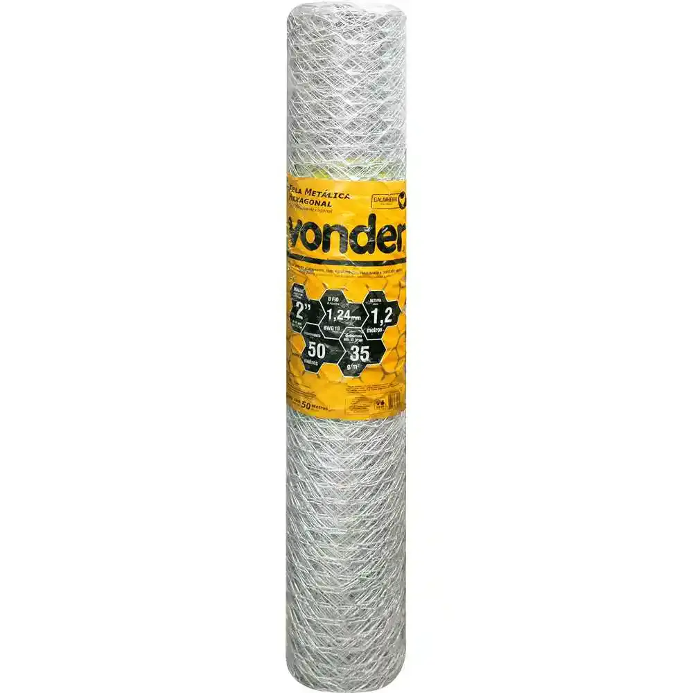 Tela hexagonal galinheiro 2"X18X1,2X50M Vonder — fotografia de referência