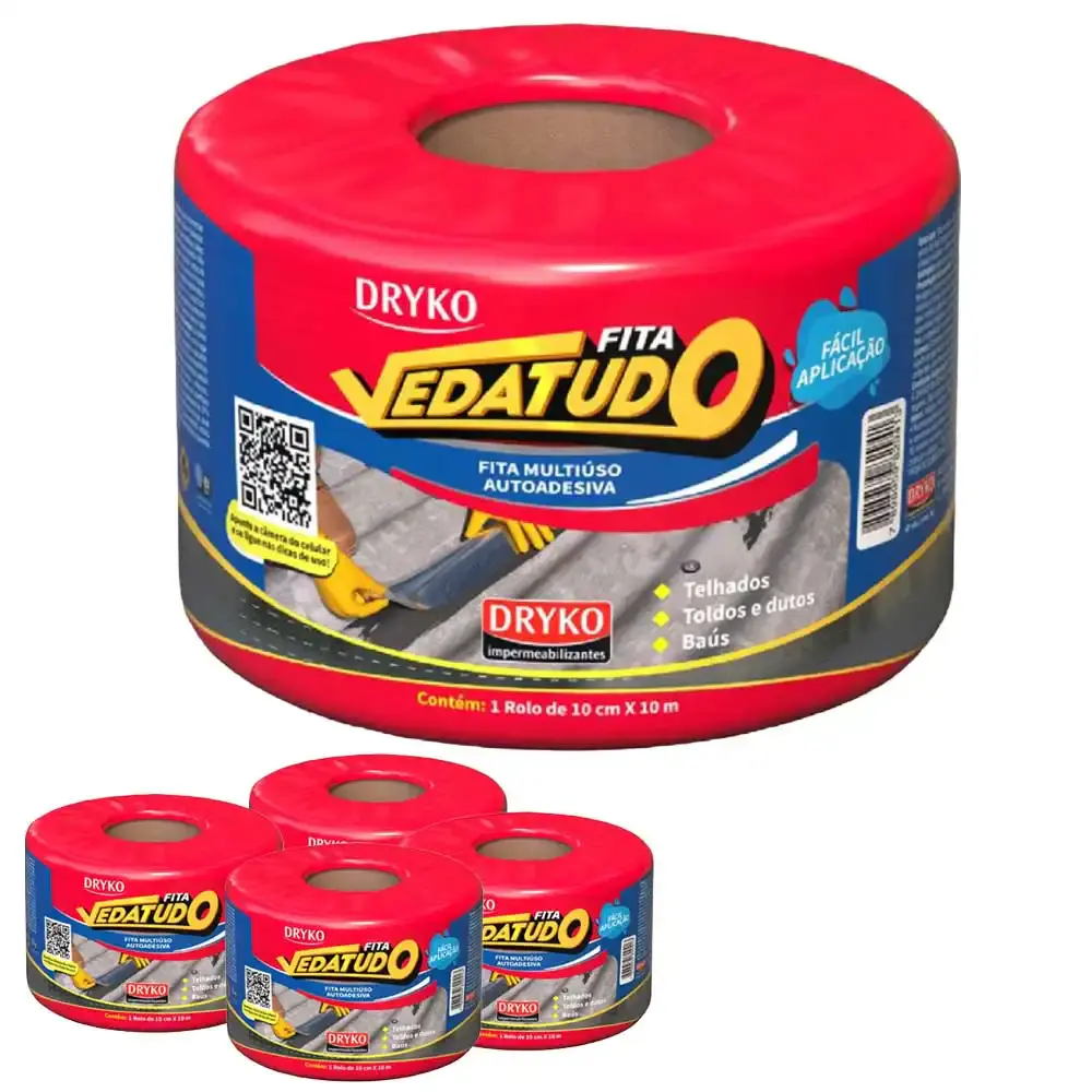 Fita Asfáltica Vedatudo 10 cm X 10 m 5 Unidades DRYKO