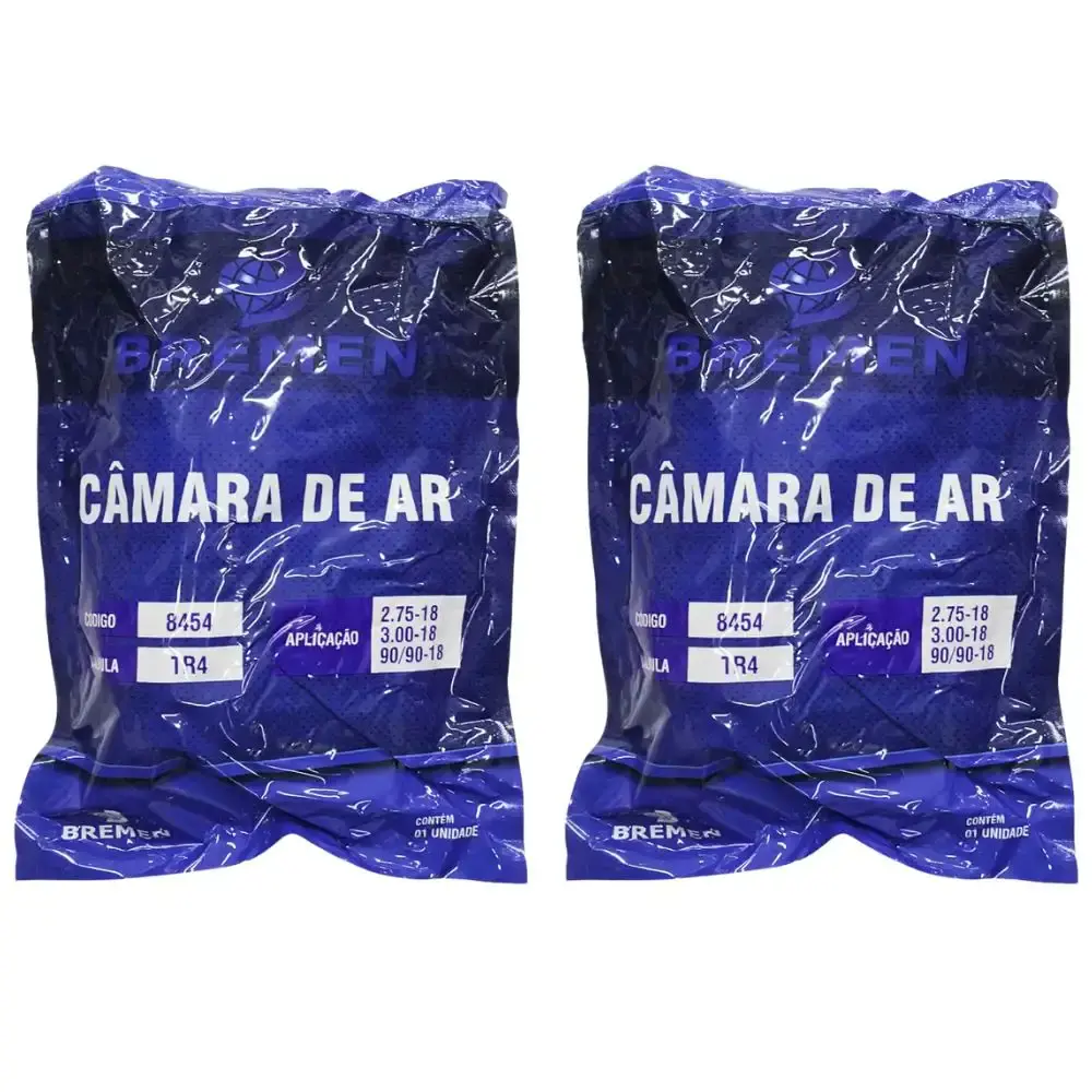 Câmara de ar pneu aro 18 moto CG titan FAN com 2 unidades 8454 Bremen — fotografia 4
