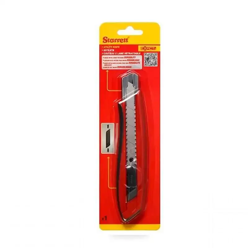 Estilete 18MM com trava automática vermelho e preto KUX025-S Starrett — fotografia 2