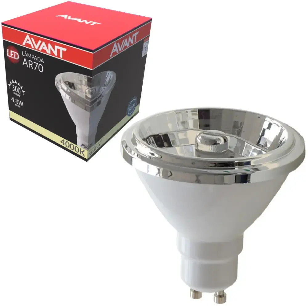 Lâmpada led AR70 GU10 24° 4,8W 4000K bivolt Avant