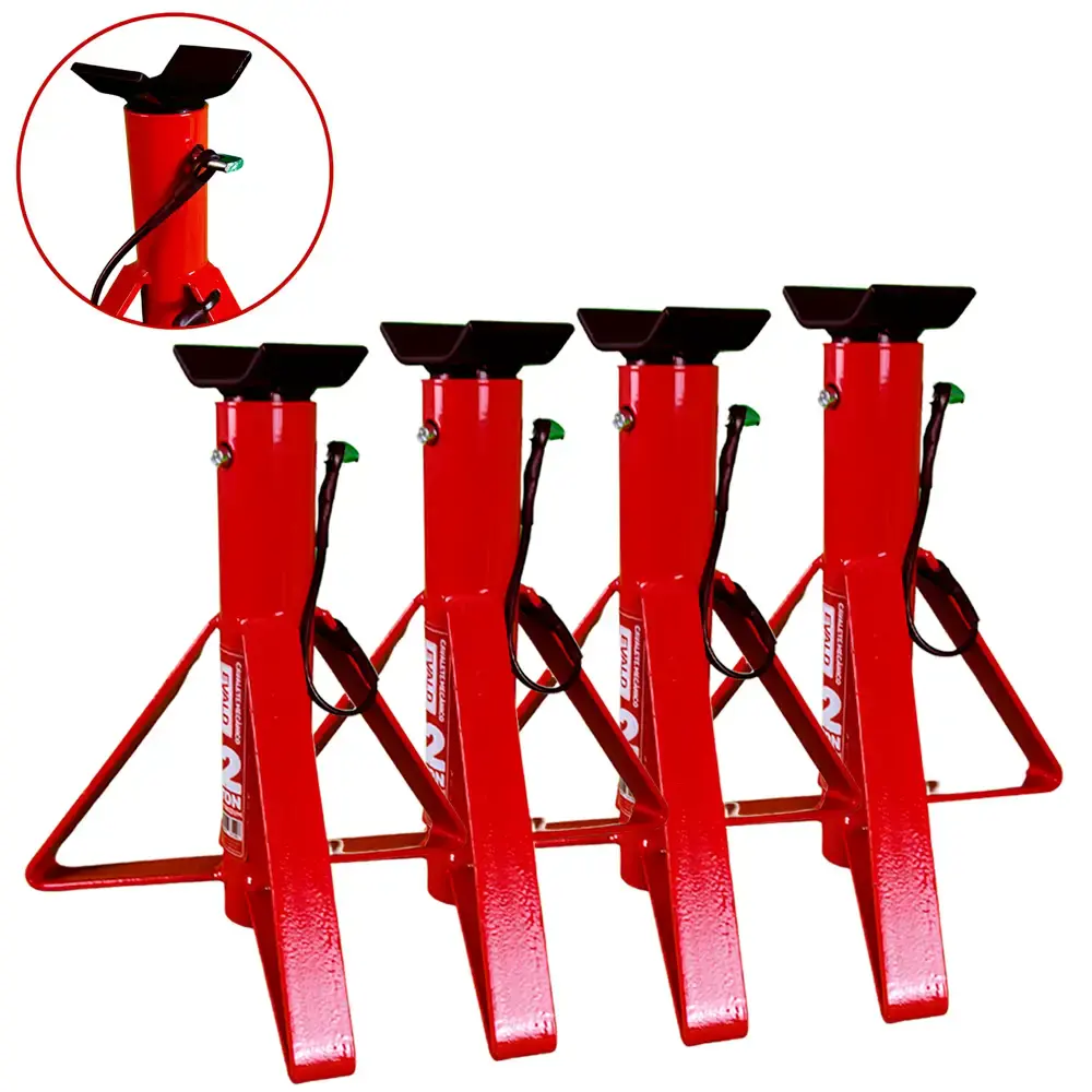 Cavalete mecânico automotivo 2 TON kit 4 peças Evald Laranja — fotografia 4