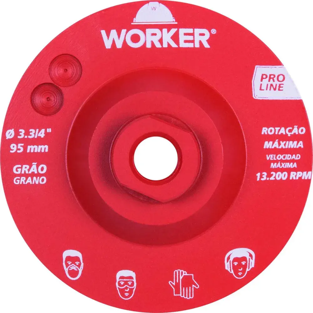 Rebolo diamantado liso 13.200RPM M14 95MM grão 120 Worker — fotografia 6