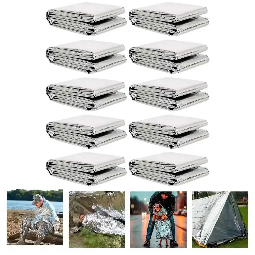 Manta Térmica Aluminizada 210 × 130 cm para Resgate e Camping 10 Unidades — ZELT — fotografia de referência