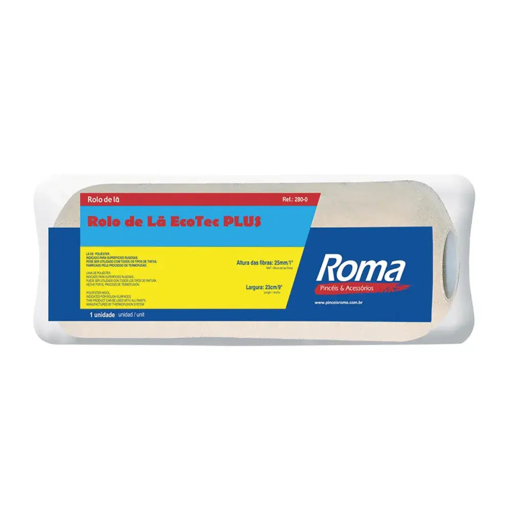 Rolo lã de poliéster ecotec pincéis roma 23CM sem cabo mod 280 — fotografia de referência