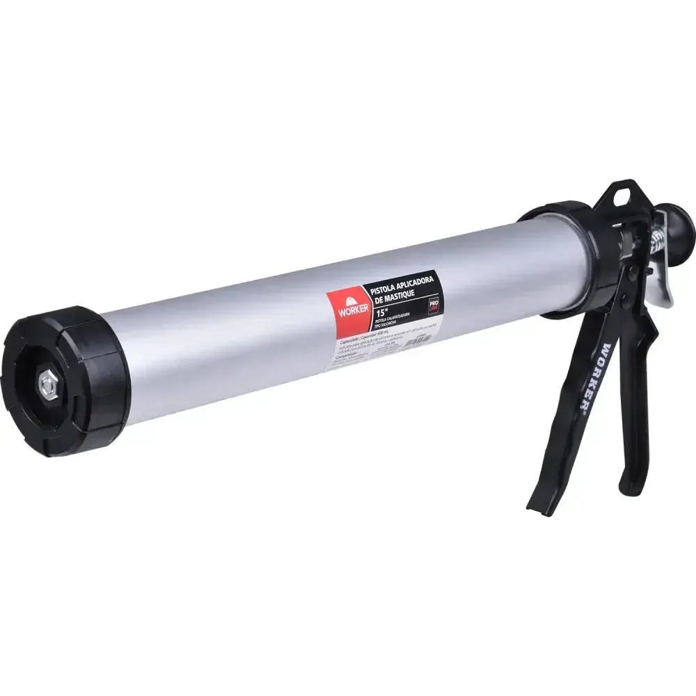 Pistola aplicadora de mastique em alumínio 15 600ML Worker — fotografia 7
