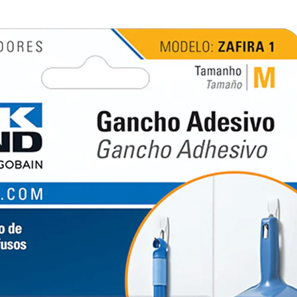 Gancho adesivo para casa zafira m multiuso 20801000603 Tekbond — fotografia 5