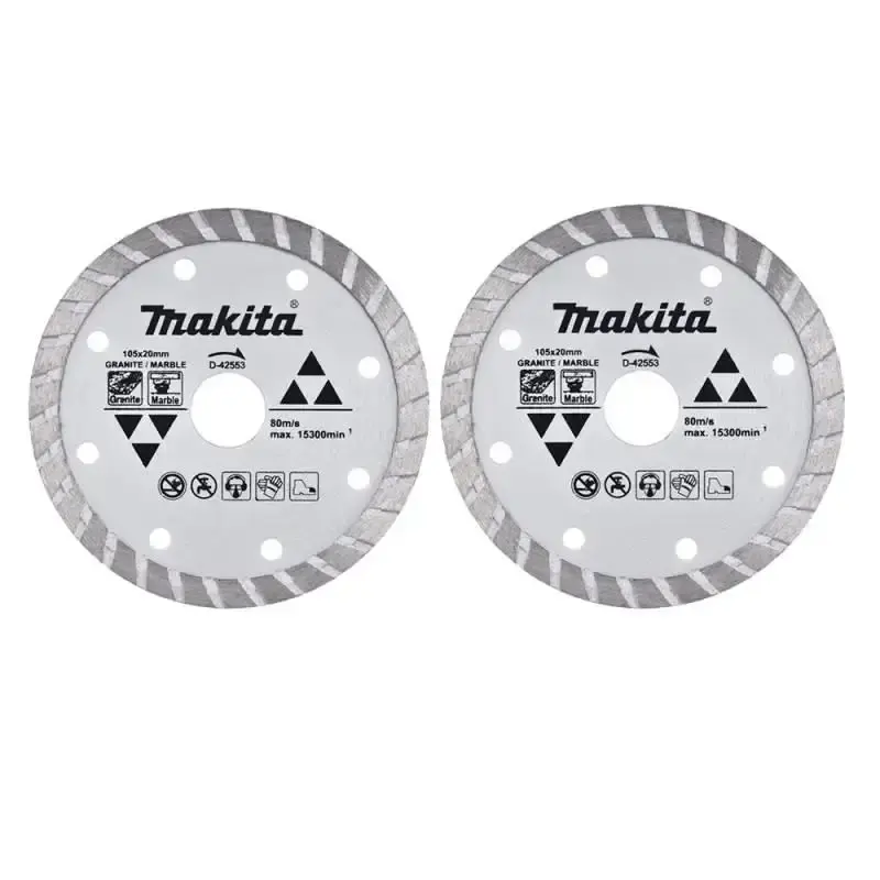 Disco de corte diamantado 4.1/8 POL 105 MM p/ mármore e granito D-42553 com 2 unidades Makita — fotografia de referência