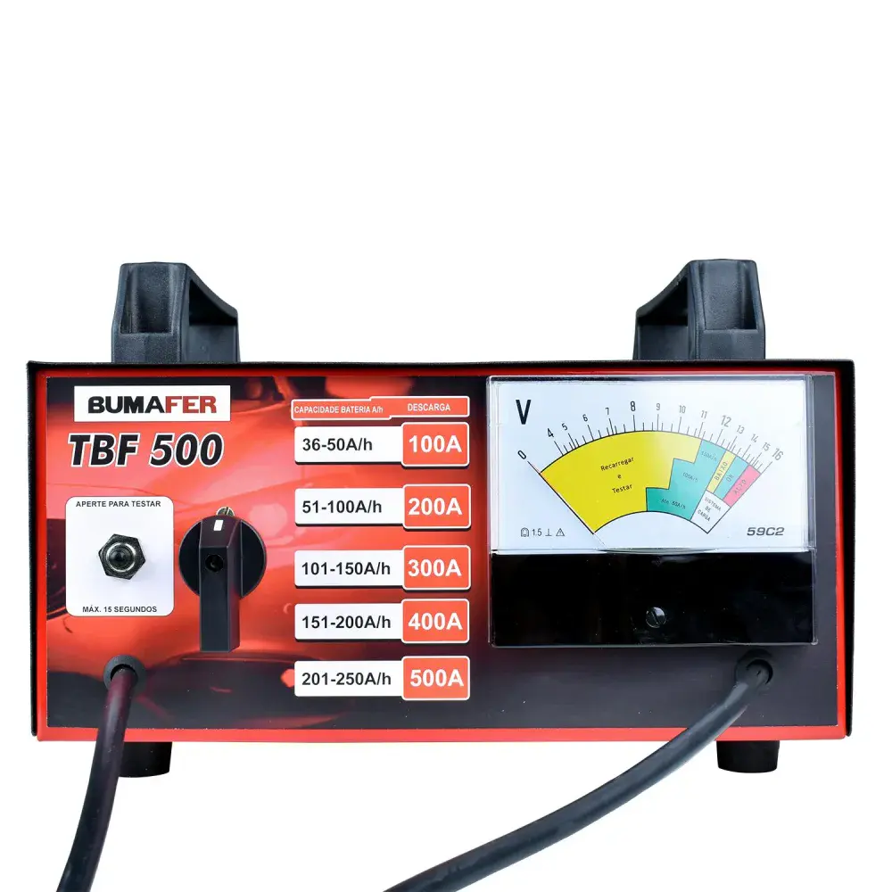 Teste de bateria modelo TBF500 250A 16V analógico Bumafer — fotografia 3