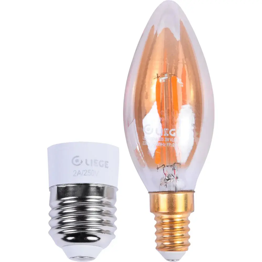 Lâmpada de led vela vintage âmbar B35 E14 3W Liege 127V