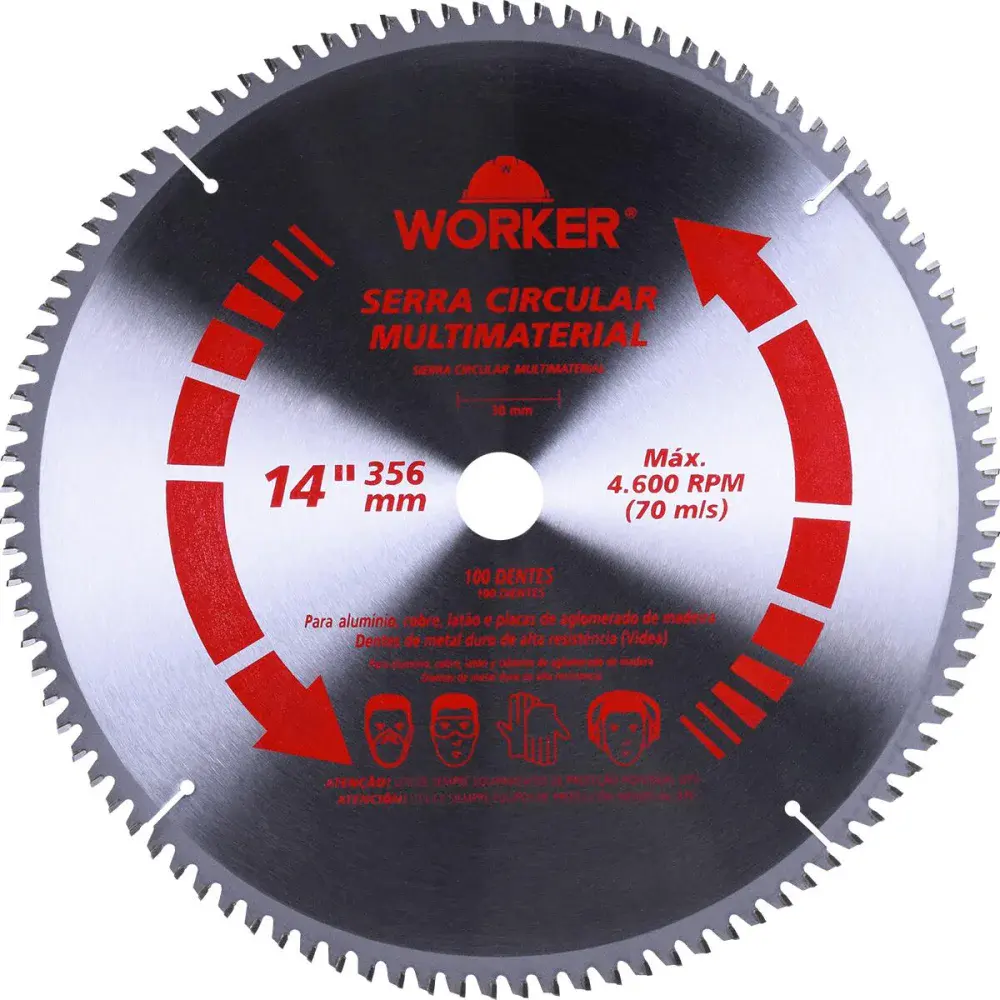 Serra circular multimaterial 14 4.000RPM Worker — fotografia de referência
