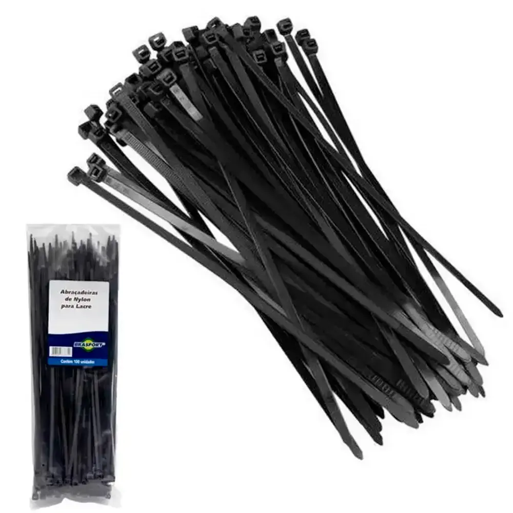 Abraçadeira de Nylon 300 x 4.8 MM Kit 500 Unidades Preto 8871 BRASFORT — fotografia 2
