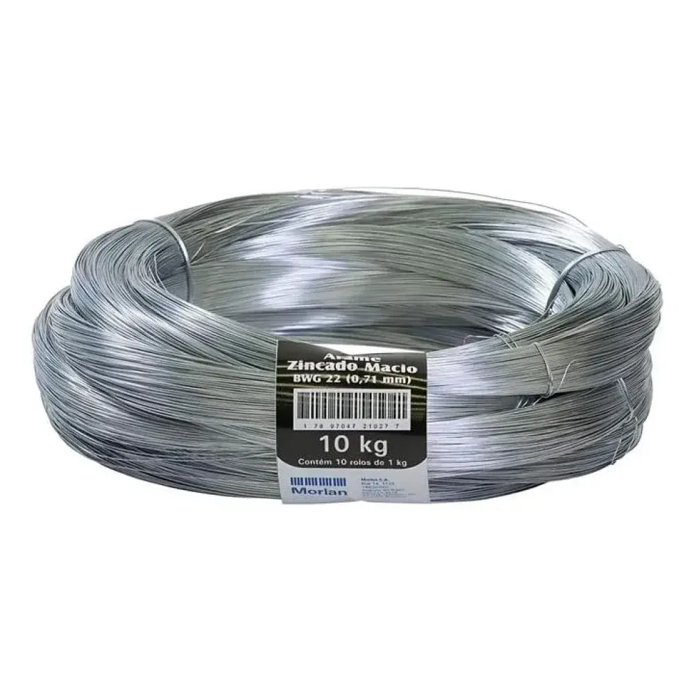 Arame liso bwg 22 galvanizado 0,71MM 1KG Morlan