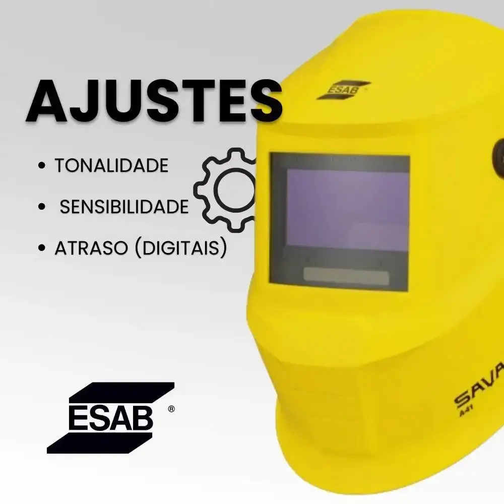 Máscara de solda automática savage A41 amarela 753324 Esab — fotografia 5