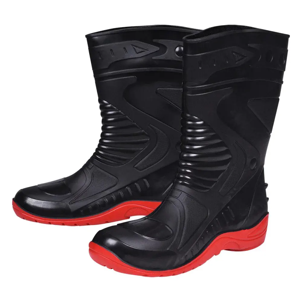Bota pvc preta/vermelha motociclista cano médio N°41 Worker
