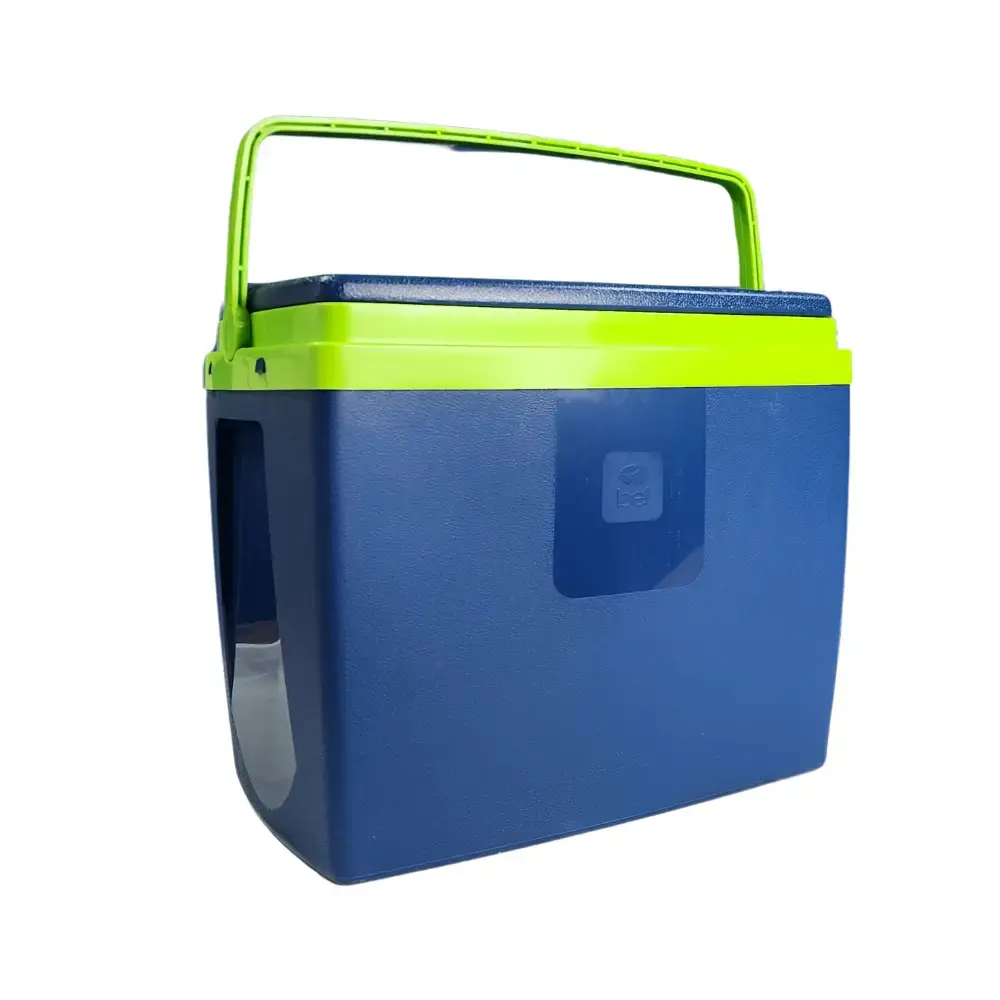Caixa térmica 19 litros azul e verde arco-íris com porta copos e alça ergonômica BEL — fotografia de referência