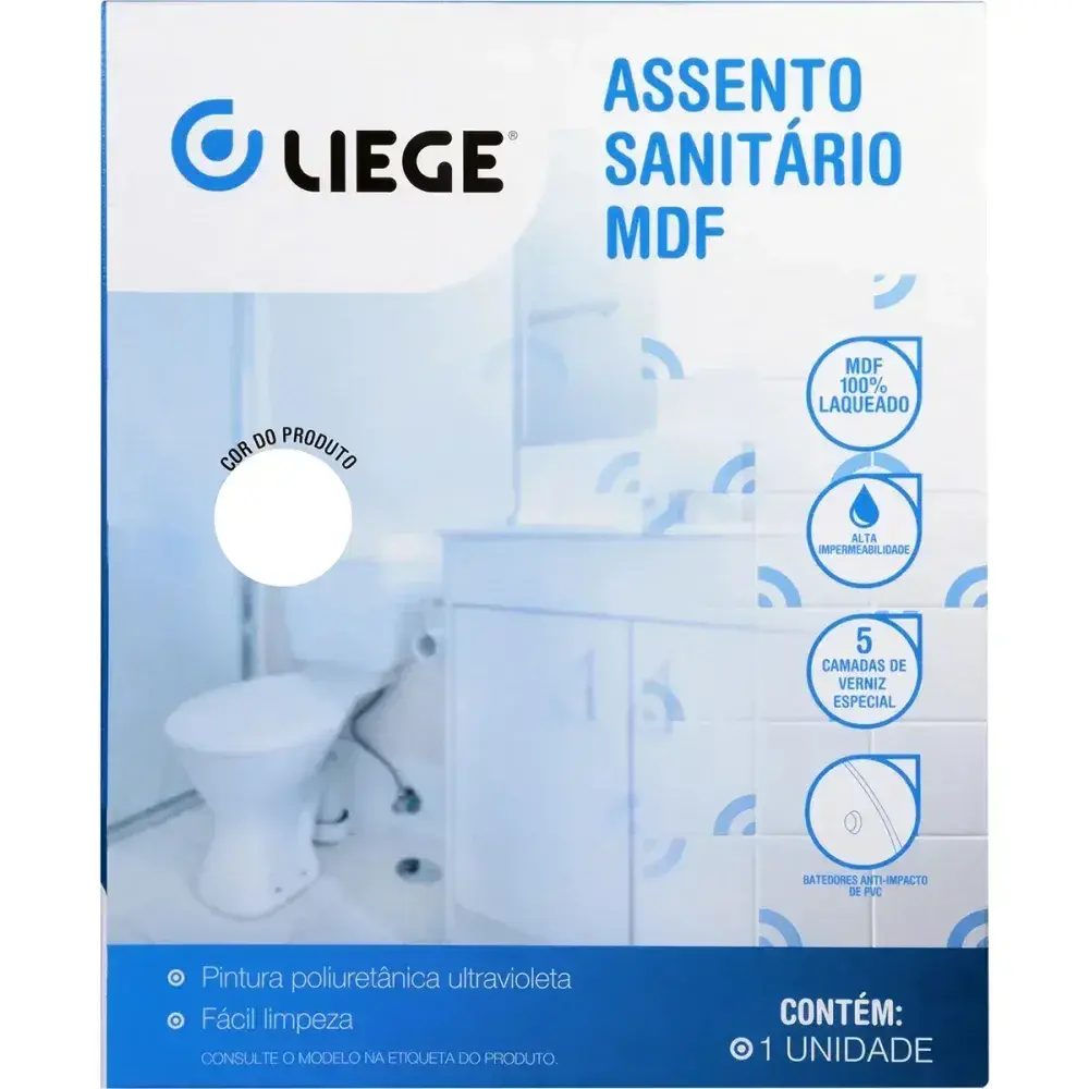Assento sanitário em mdf laqueado monte carlo branco Liege — fotografia 8