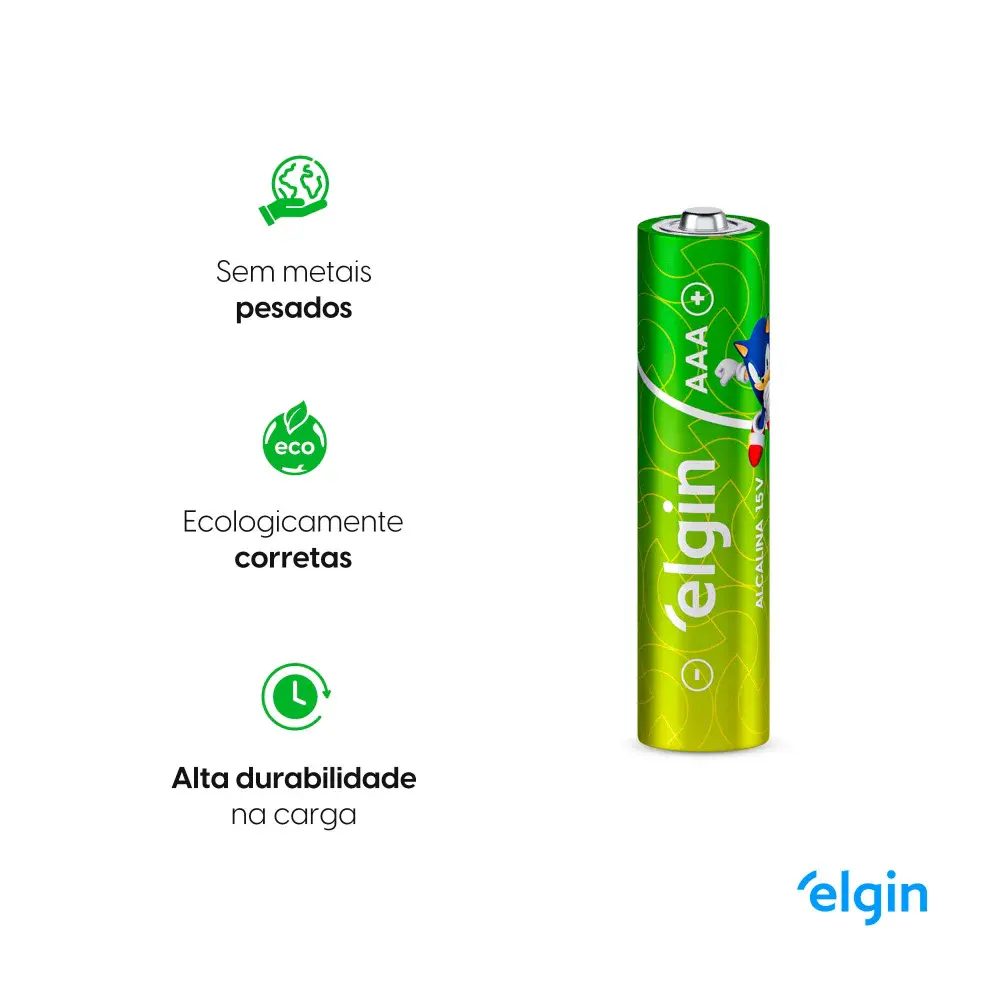 Kit de 8 pilhas aaa alcalinas Elgin — fotografia 5
