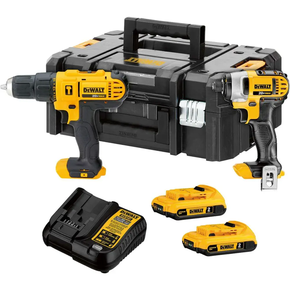 Kit parafusadeira e chave de impacto à bateria 20V biv Dewalt — fotografia de referência