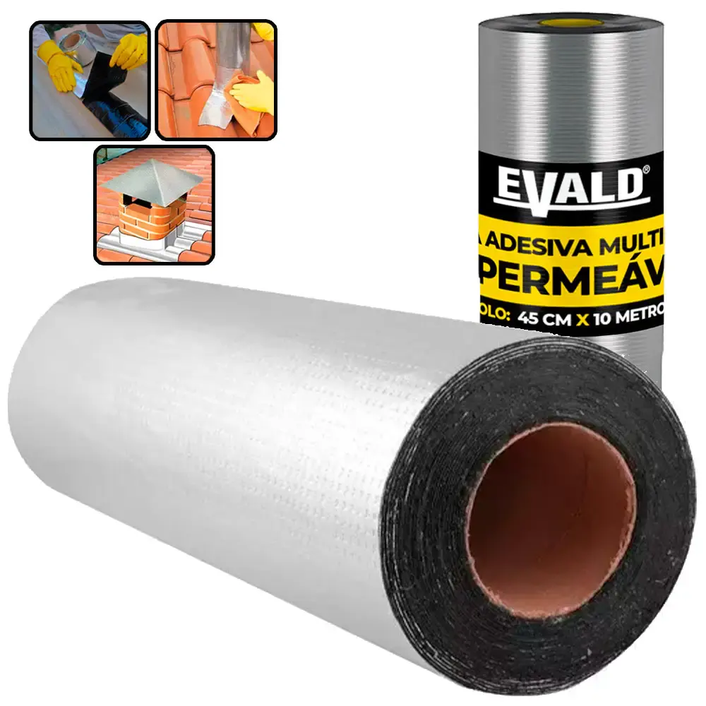 Fita Autoadesiva Multiuso Manta Asfáltica 45 CM x 10 Metros EVALD — fotografia de referência