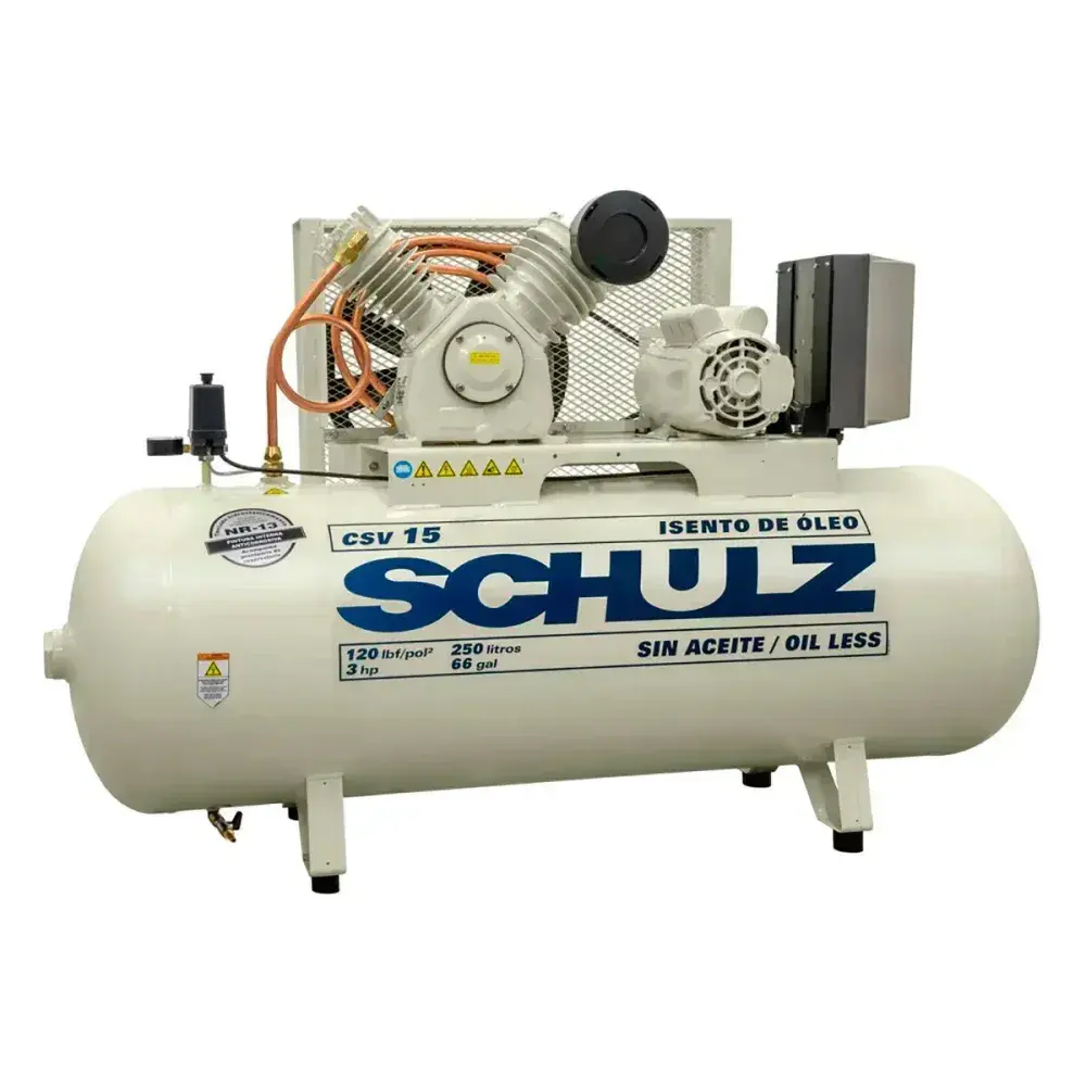 Compressor isento de óleo cvs 220V 250L 15PCM 3HP Schulz — fotografia 2