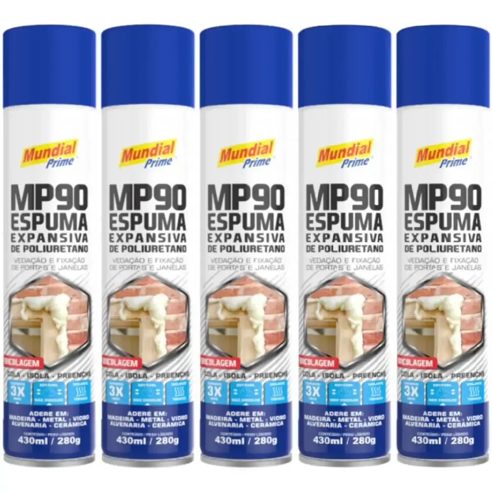 Espuma Bricolagem 430 ml com 5 Unidades MUNDIAL PRIME — fotografia de referência
