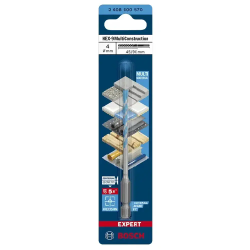 Broca HEX-9 4X45X90 multiconstruction Bosch — fotografia 10