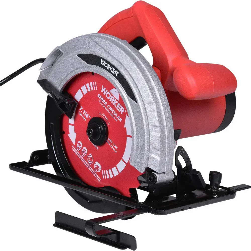 Serra circular elétrica 7.1/4 5000RPM 1300W 220V Worker — fotografia 9