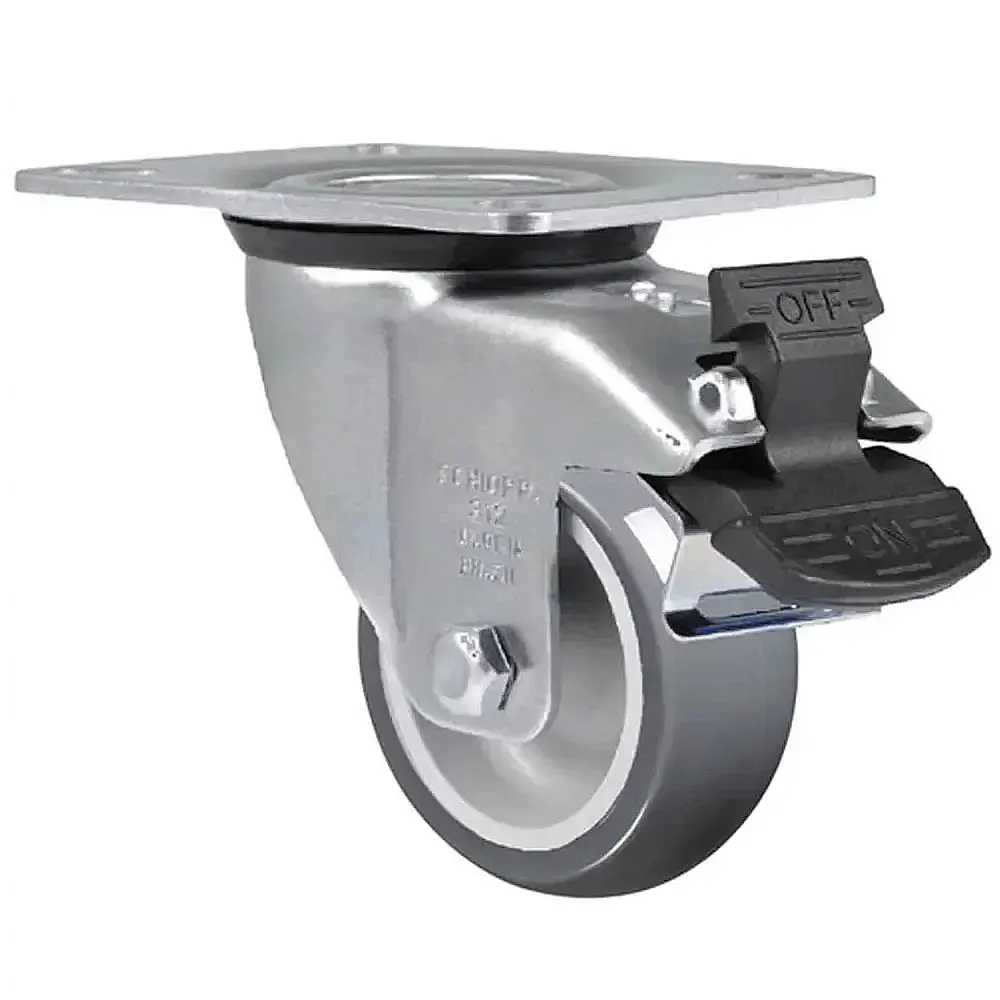 Rodizio Giratório PVC L12 3 POL até 60kg com Freio GL312-BP SCHIOPPA