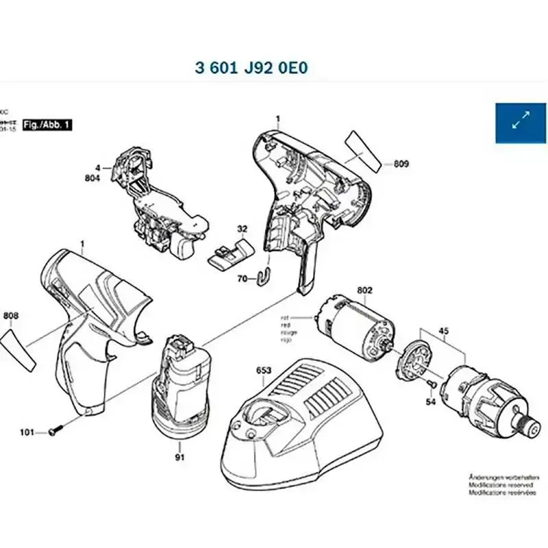 Motor para parafusadeira GSR 10.8 v - LI 2607022838 Bosch — fotografia 3
