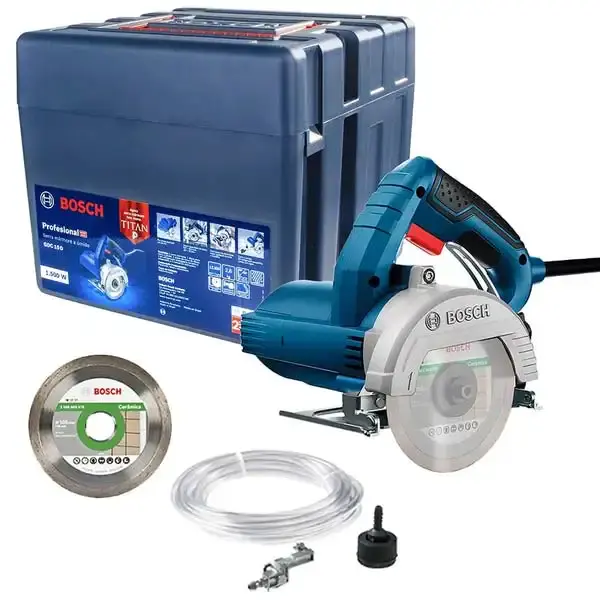 Serra mármore 5 POL 1500W titan GDC 151 com maleta, kit refrigeração e disco Bosch 110 V