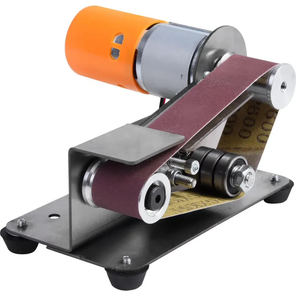 Mini lixadeira de cinta com 10 lixas 330X30MM 9000RPM biv Bumafer — fotografia 3
