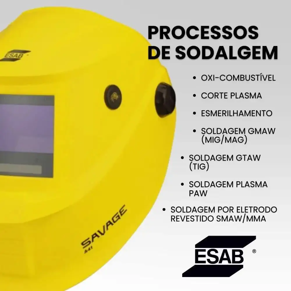 Máscara de solda automática savage A41 amarela 753324 Esab — fotografia 4