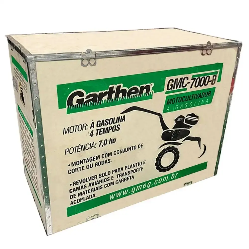 Motocultivador gasolina 7,0 HP 4T 212 CC rodas e enxadas GMC-7000-8 Garthen — fotografia 10