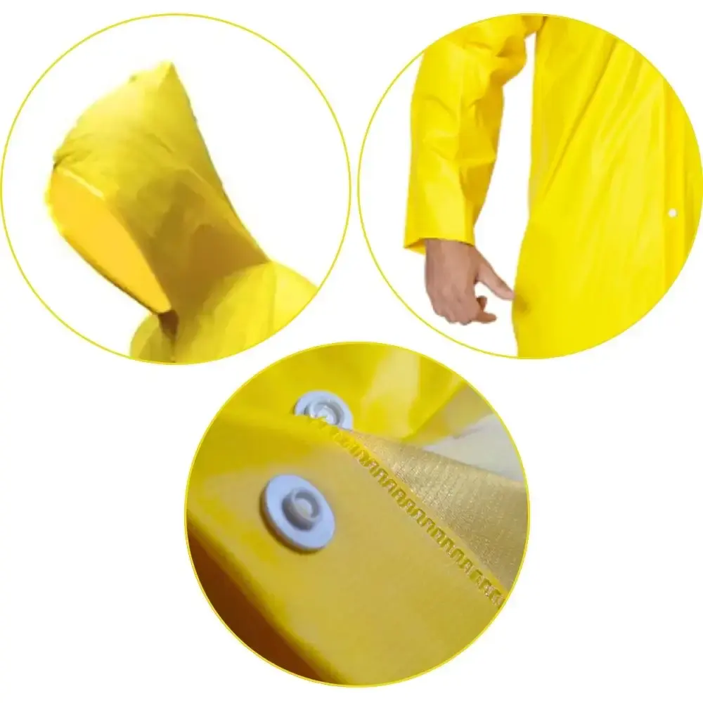 Capa de chuva PVC forrado com capuz fixo e manga longa Evald XG — fotografia 4