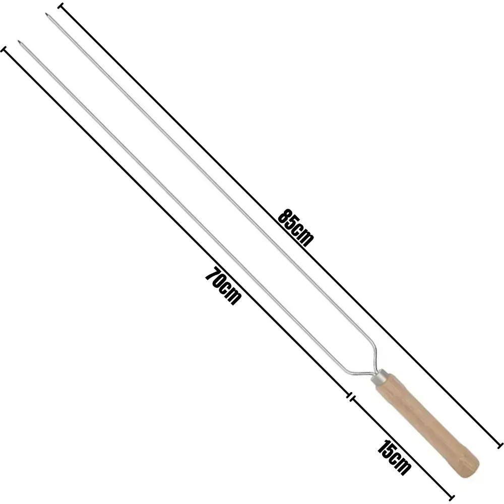 Espeto duplo para churrasco 85 CM 003209 Mor — fotografia 3