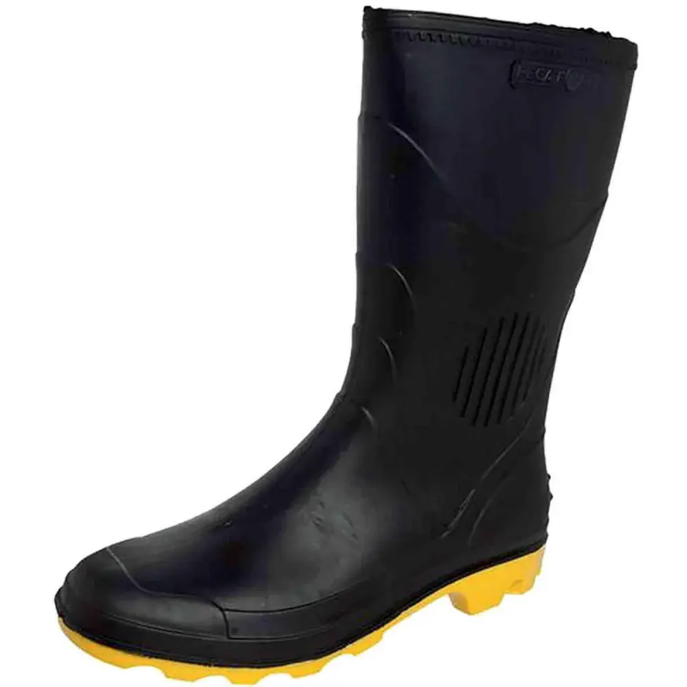 Bota pvc preto/amarelo N38 cano médio sem forro Grendene