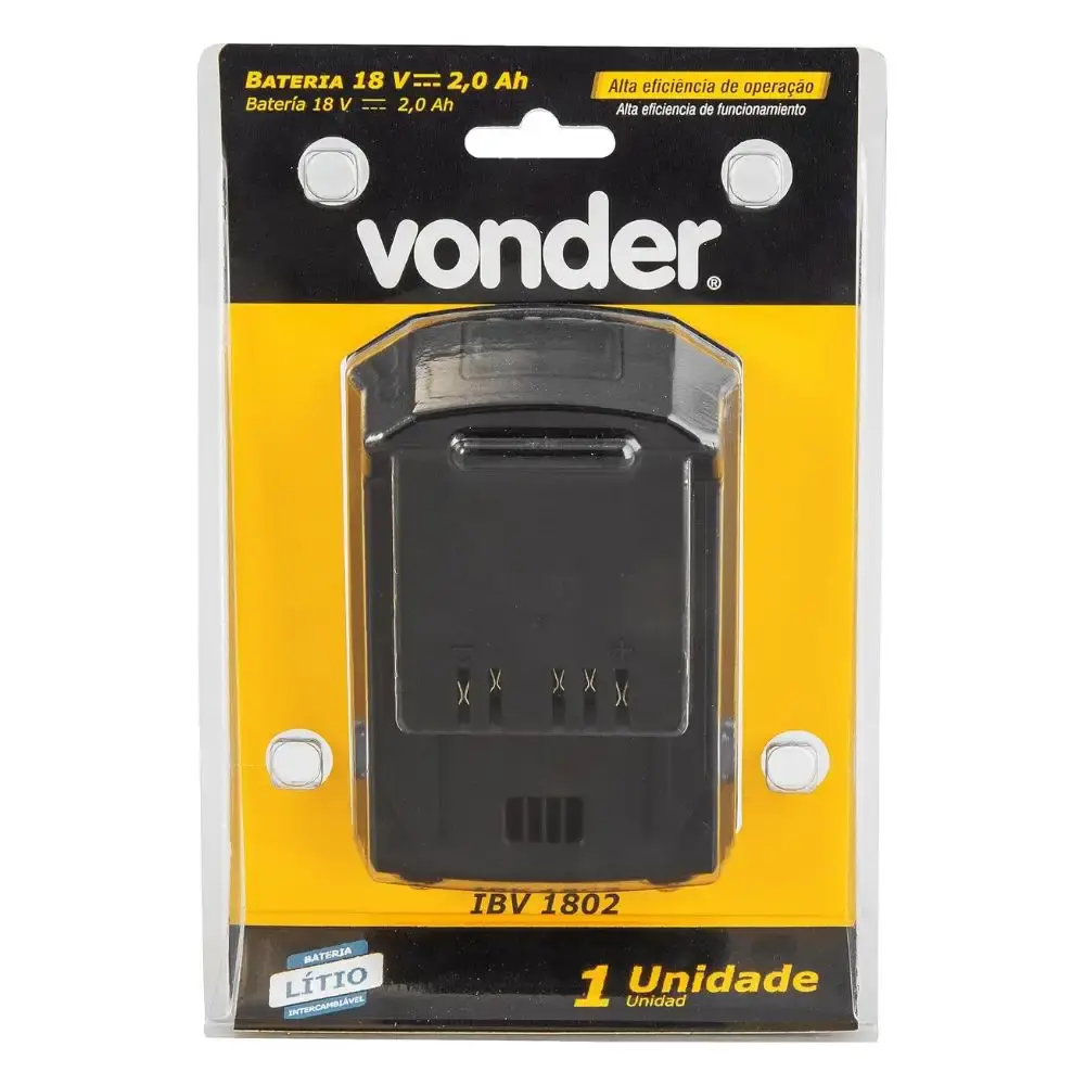 Bateria intercambiável 18V 2.0 Ah Lítio IBV 1802 VONDER — fotografia 4