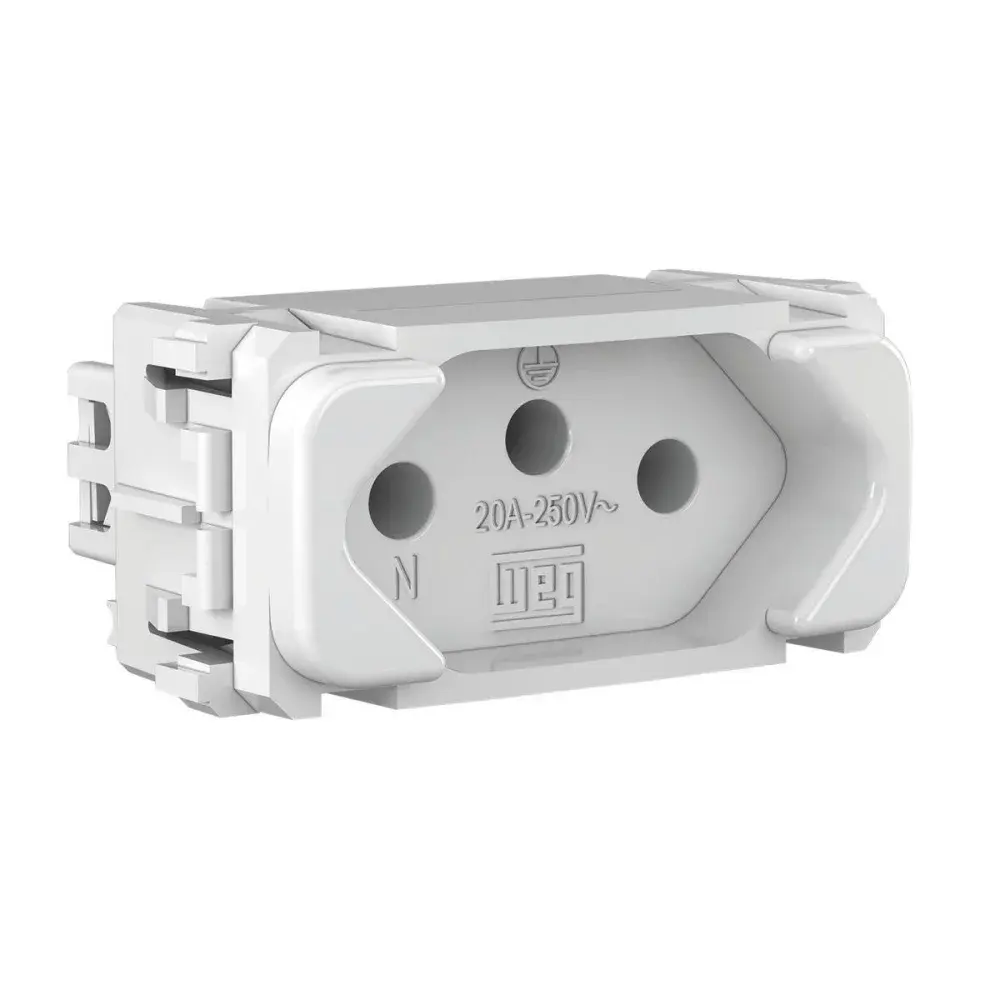Módulo de tomada 2P+T linha composé 20A branco da WEG — fotografia de referência
