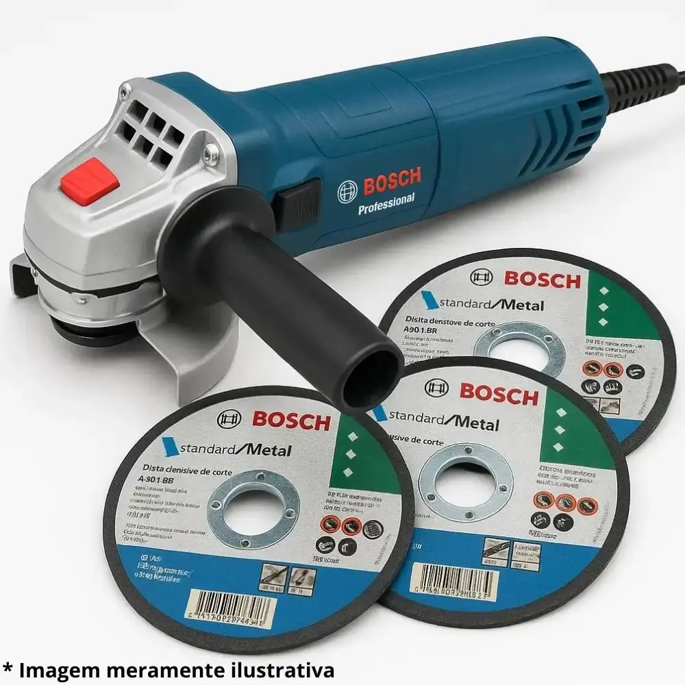 Esmerilhadeira angular 4.1/2 POL 850W GWS850 com 3 discos 4.1/2 POL Bosch 220 V — fotografia 4
