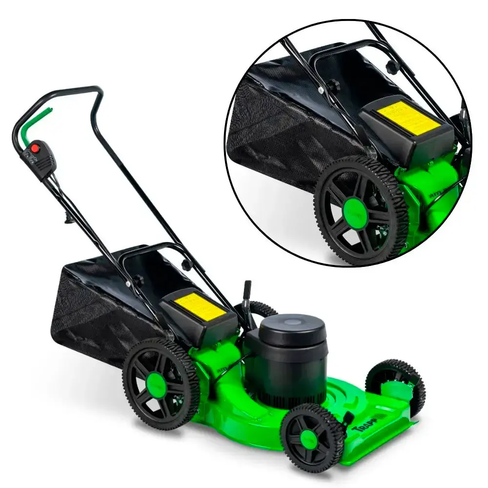 Cortador de grama elétrico 2,0 CV 2500W recolhedor roda alta RM-80E Trapp 220 V — fotografia 2