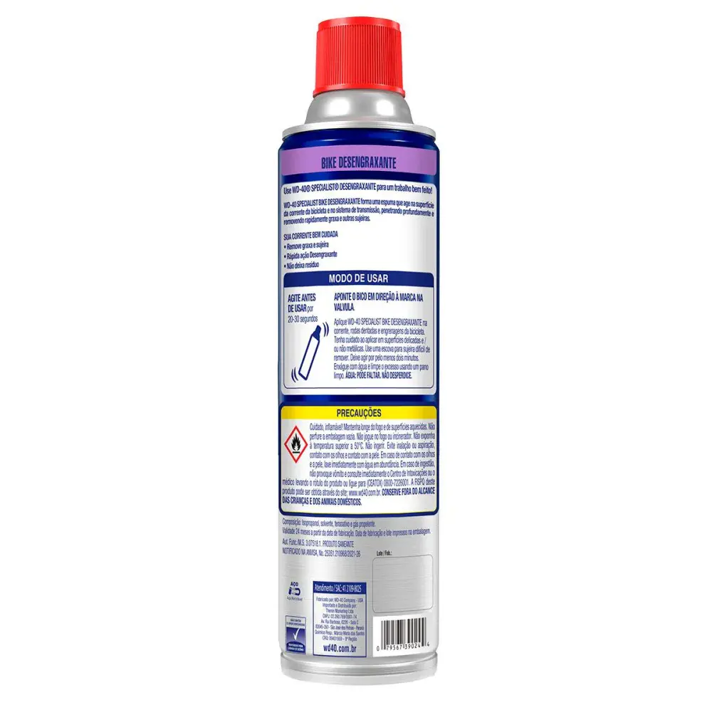 Desengraxante e limpador de correntes aerossol bike Wd-40 — fotografia 4