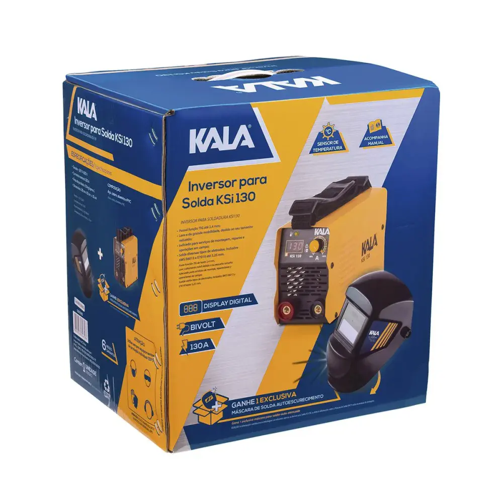 Inversor de solda com máscara ksi 130 bivolt Kala — fotografia 4