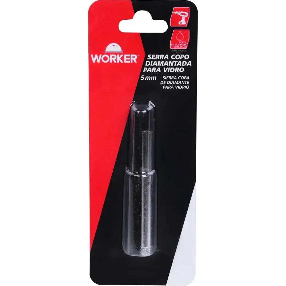 Serra copo diamantada para vidro 5MM Worker — fotografia 12