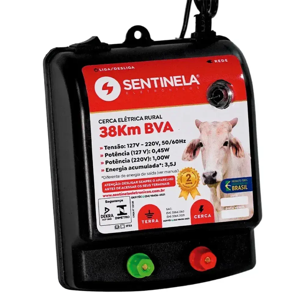 Eletrificador de cerca modelo 38K biv automático Sentinela — fotografia 2