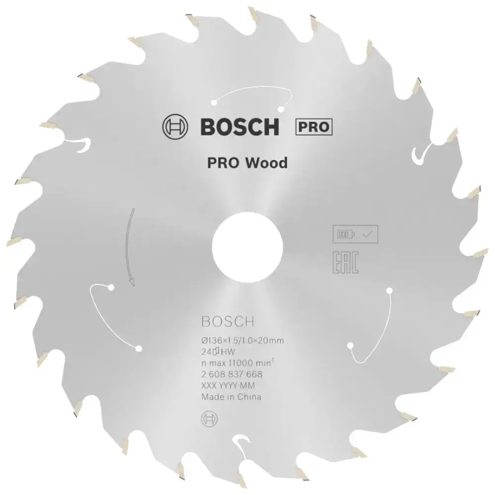 Disco de serra circular PRO wood cordless 136X20MM 24 dentes Bosch